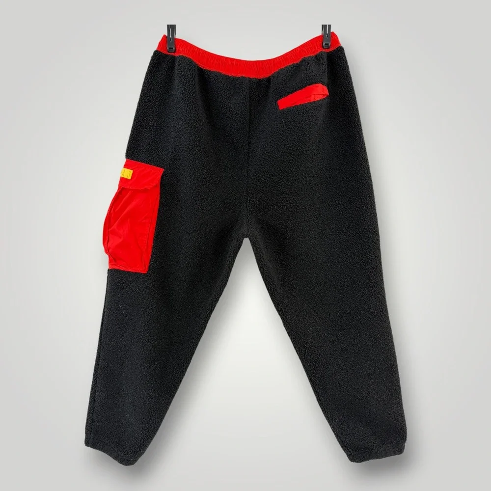 Jordan Jumpman Sherpa Fleece Pants Black Red Cargo Joggers XXL DC9730-010